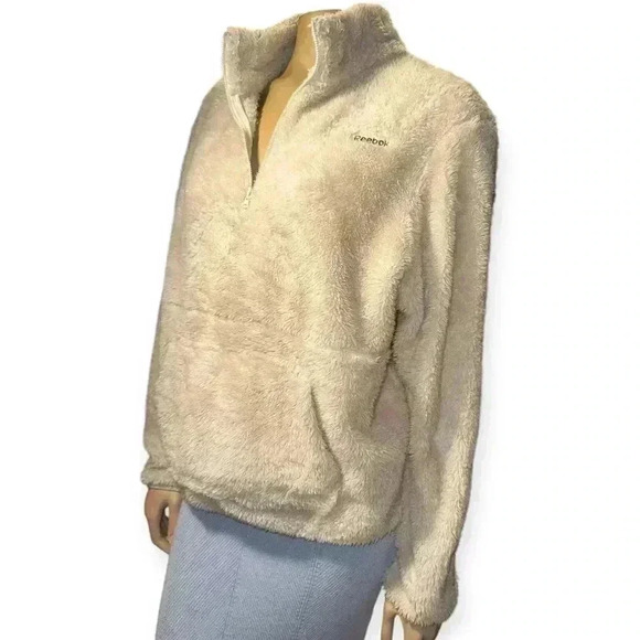 Reebok Women's Size XLarge Fog 1/4-Zip Mock Neck Sherpa Fleece Pullover - Picture 5 of 13